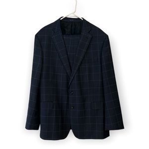 Navy Windowpane Stafford Suit